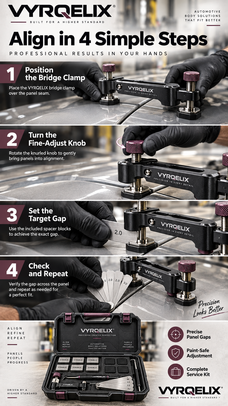 VYRQELIX four-step alignment workflow